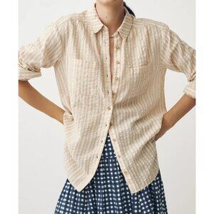 Anthropologie Pilcro The Hadley Relaxed Button down Shirt​: Striped Edition 1X
